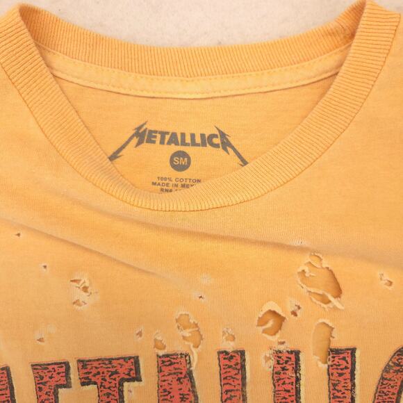 Metallica Band Crew Neck Graphic Short Sleeve T Shirt Mens Size Small S Yellow - Picture 3 of 9
